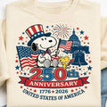 Snopy America 250 Anniversary Shirt, Patriotic Dog Cartoon Tee