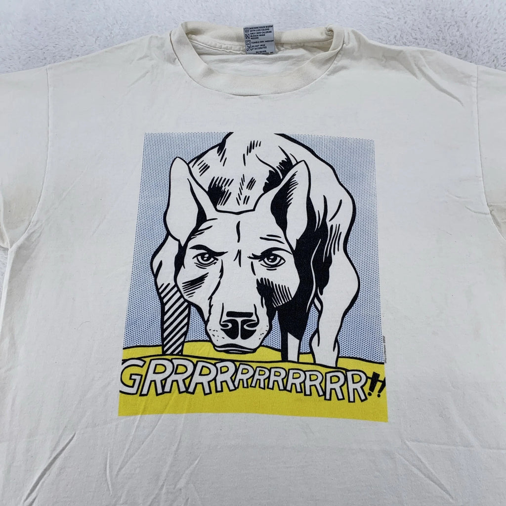 Vintage Roy Lichtenstein Guggenheim Museum Shirt L/XL Grrrrrrr Dog Pop Art 90s