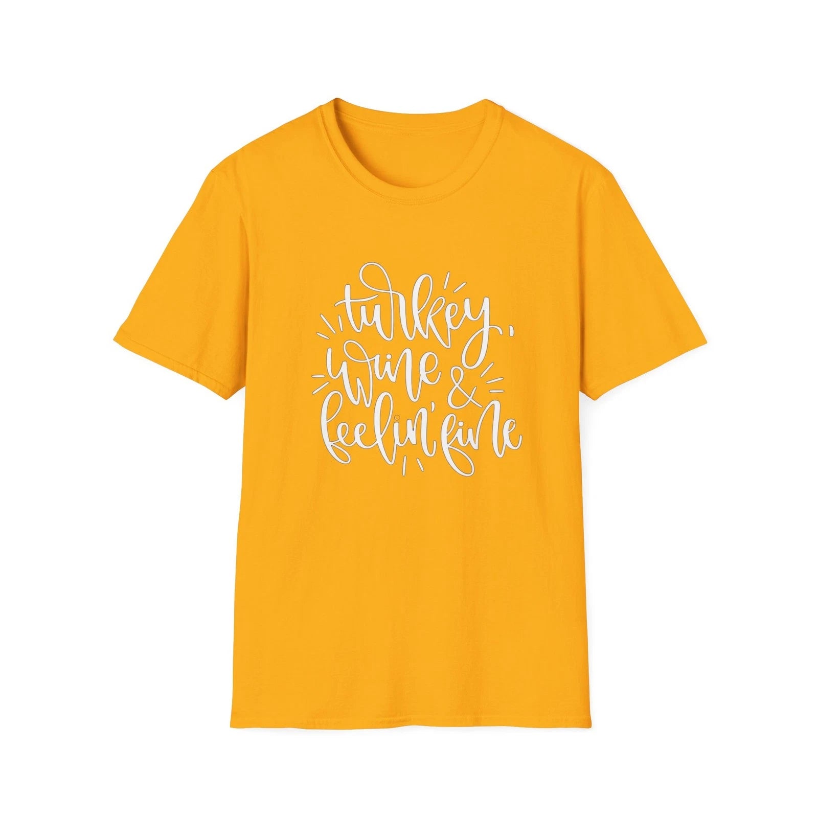 Turkey Wine Feelin' Fine, Unisex Softstyle Shirt, [...]