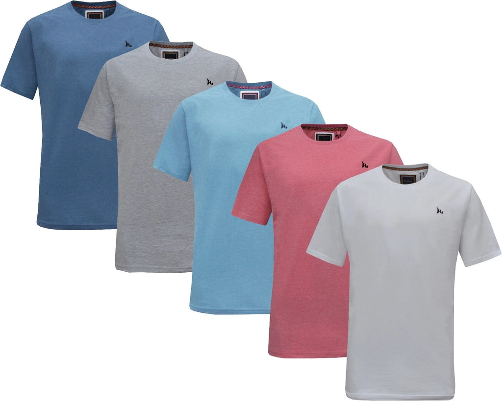 New Mens Crew Neck Short Sleeve Basic T-Shirt Regular Fit S - XXL by Beebizco