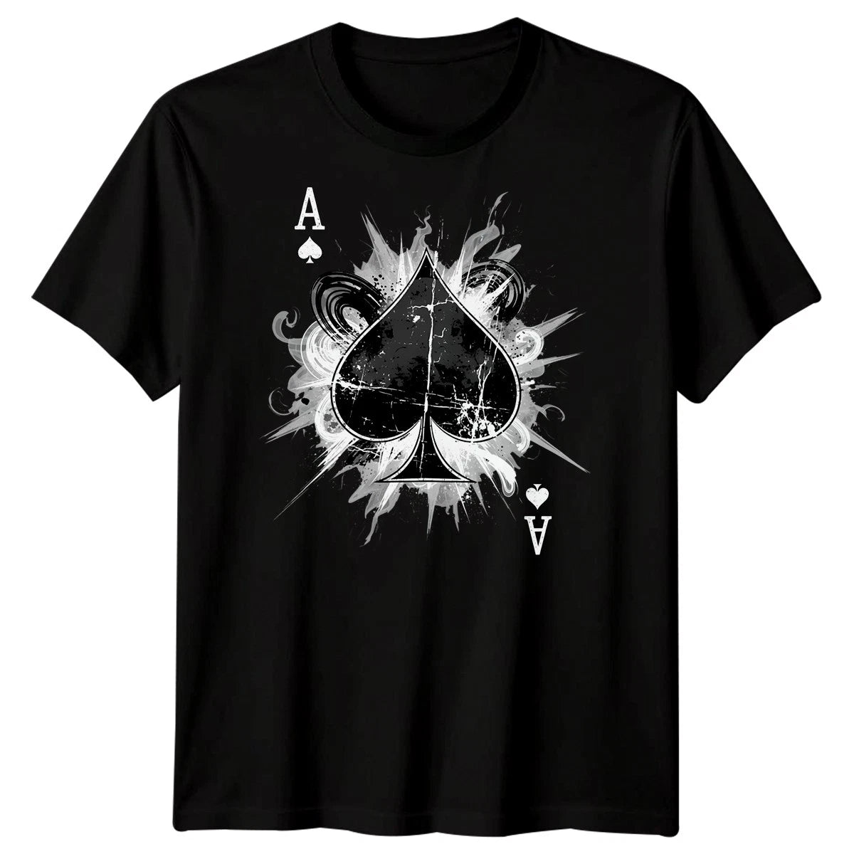 Ace Of Spades Playing Cards Gambling Mens Graphic Tee Grunge Style