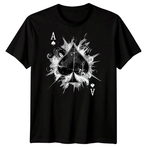 Ace Of Spades Playing Cards Gambling Mens Graphic Tee Grunge Style