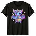 Cute Bat Pumpkin Halloween Holidays Mens T-Shirt Womens Tee Graphic Unisex