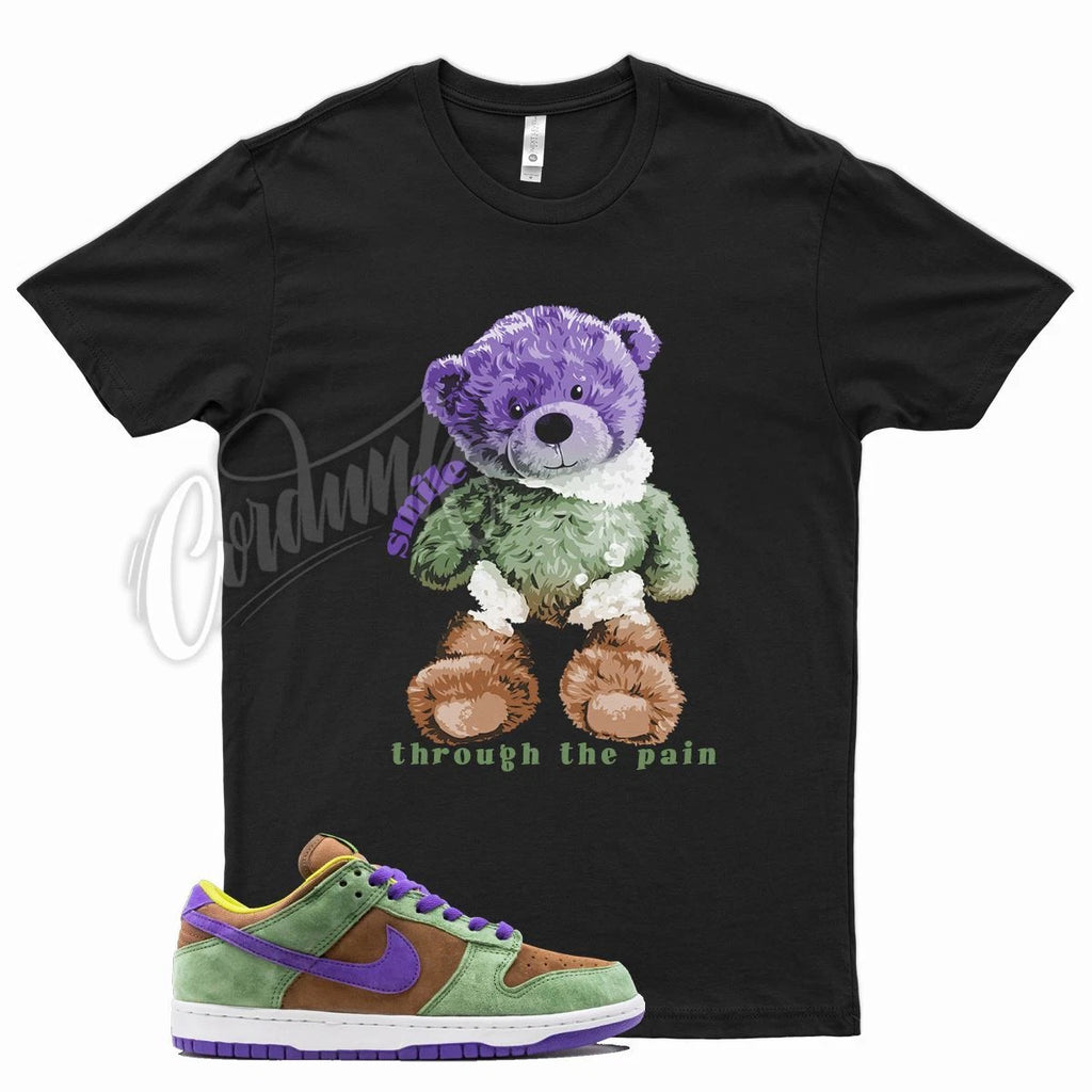 Black SMILE T Shirt to match  SB Dunk Low Veneer by Cordunk