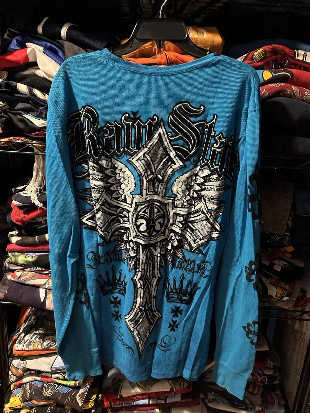 Vintage Y2K Raw State Thermal Redemption Shirt Size XL Grunge  Affliction