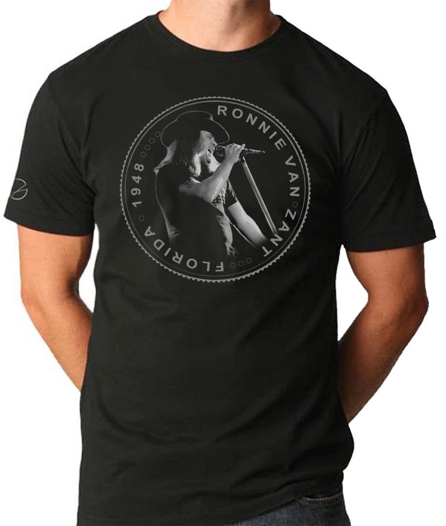 RONNIE VAN ZANT of Lynyrd Skynyrd Cool Coin T - Shirt by VKG