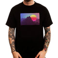 Rising Sun Vaporwave 80's Art Aesthetic Men's Printed Cotton T-shirt Top Tee