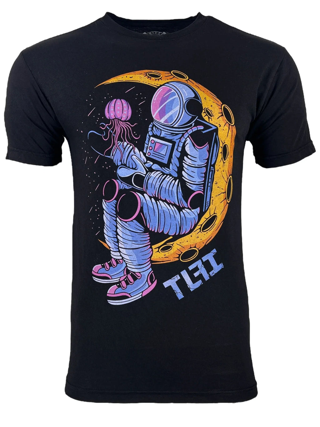 TLFI Men' T-shirt Astronaut Moon Regular Fit Crew neck S-4XL