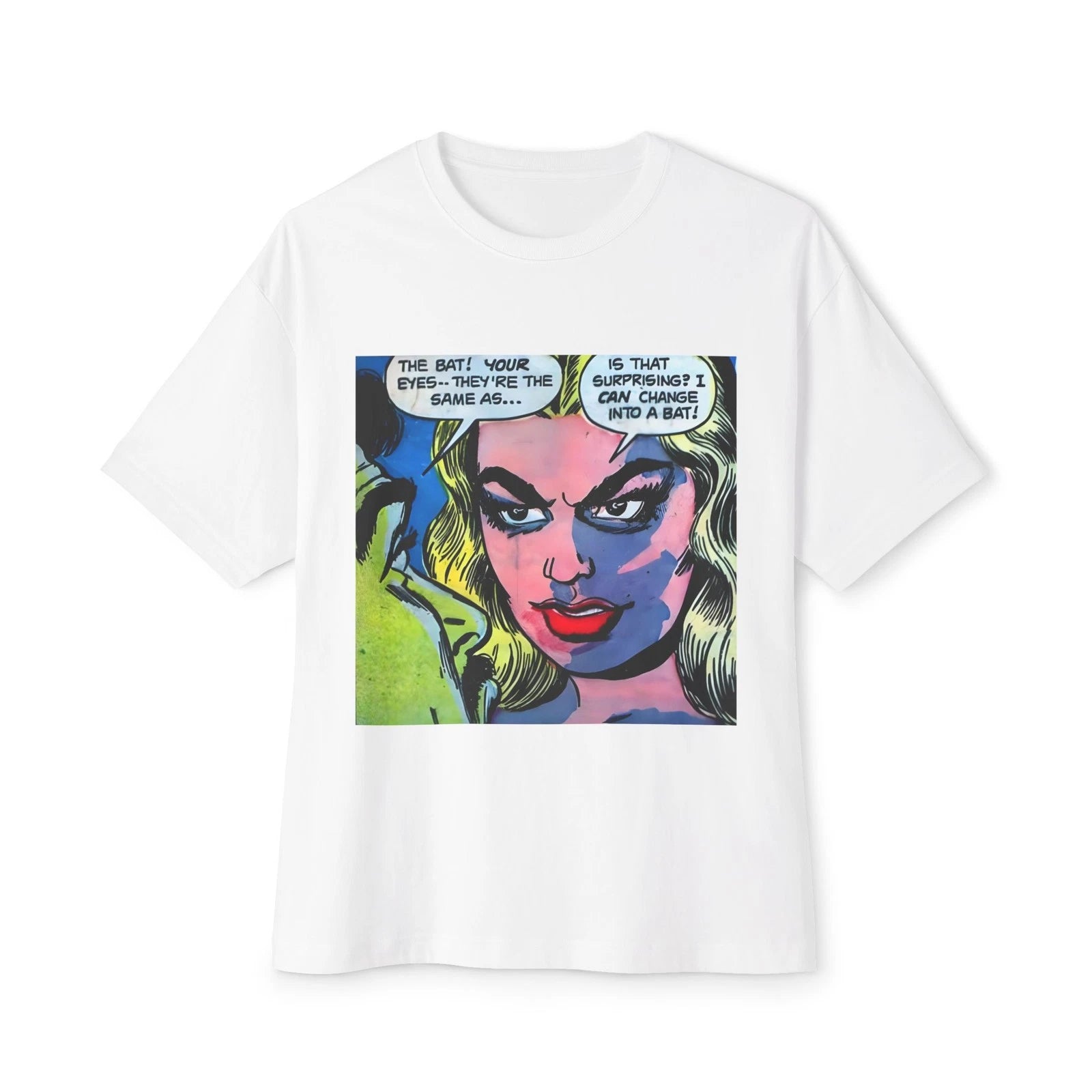 Retro Pop Art Vampire Comic Tee | Female Vampire Face Graphic T-Shirt