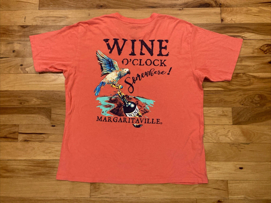 Its Wine O'Clock Somewhere Margaritaville T-Shirt Pigeon Forge Buffett Mens XL