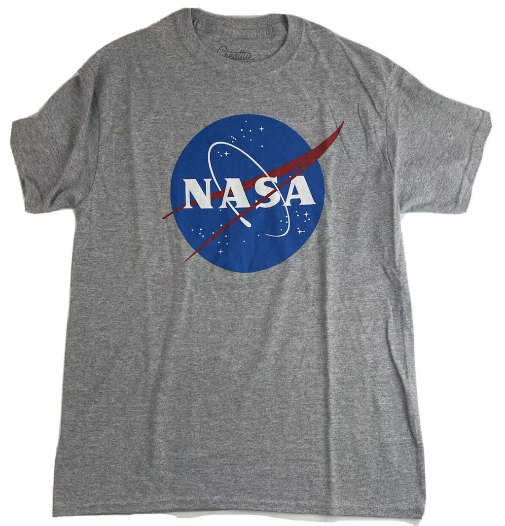 NASA Creative Empire M T Shirt Mens Gray Graphic Logo Neck Short Sleeve Space