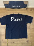Heavyweight Diesel Men's T Shirt Back Spellout Minimalist Y2k Size XXL Blue