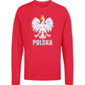 Polska Eagle Long Sleeve T Shirt - Polish White Eagle Emblem Full Sleeve T Shirt