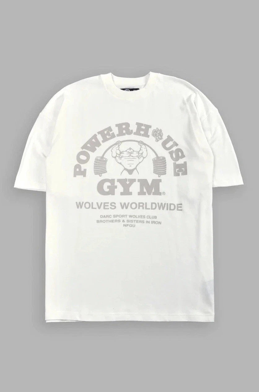 Darc Sport Powerhouse of the Wolves Premium Oversized Tee in Cream SIZE XL (NEW)