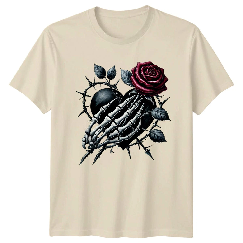 Skeleton Hands Rose Gothic Graphic Tee Mens Womens Unisex Top