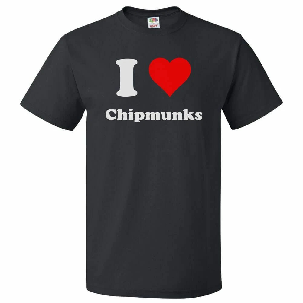 I Love Chipmunks T shirt I Heart Chipmunks Tee