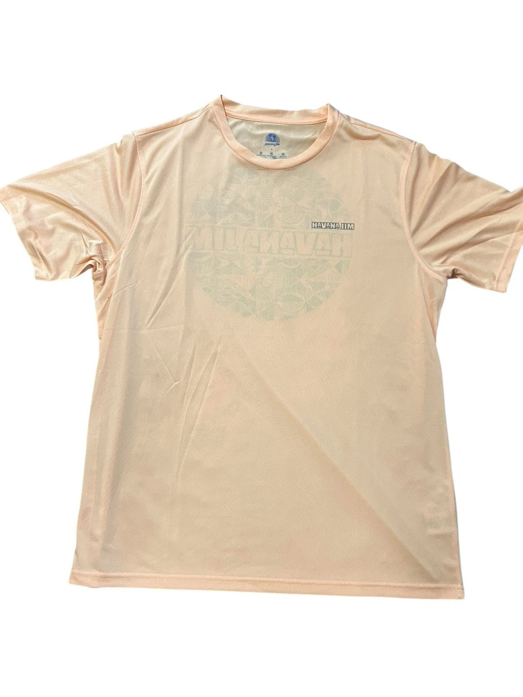 Havana Jim Shirt Mens L Peach Cool Tech Tee UPF Moisture Wicking NEW