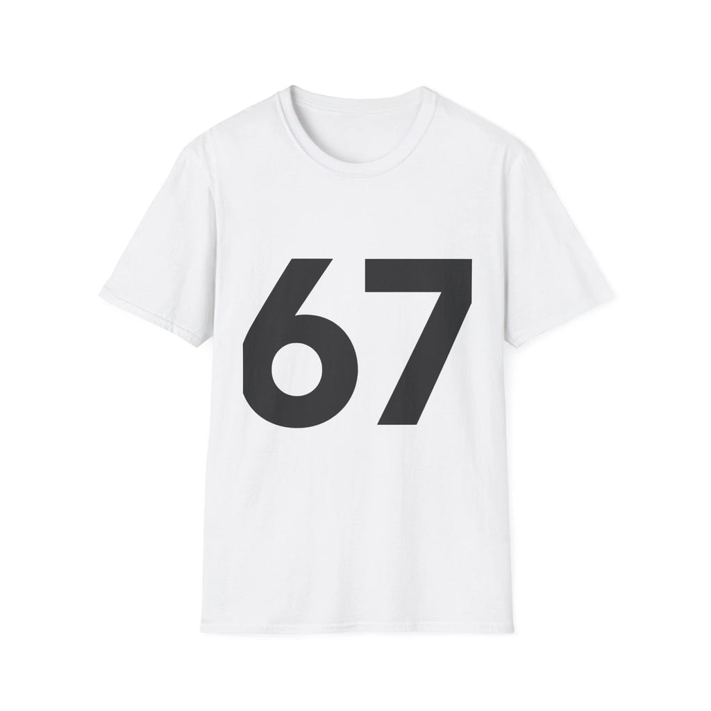Bold Number 67 T-Shirt | Minimal Numeric Graphic Tee