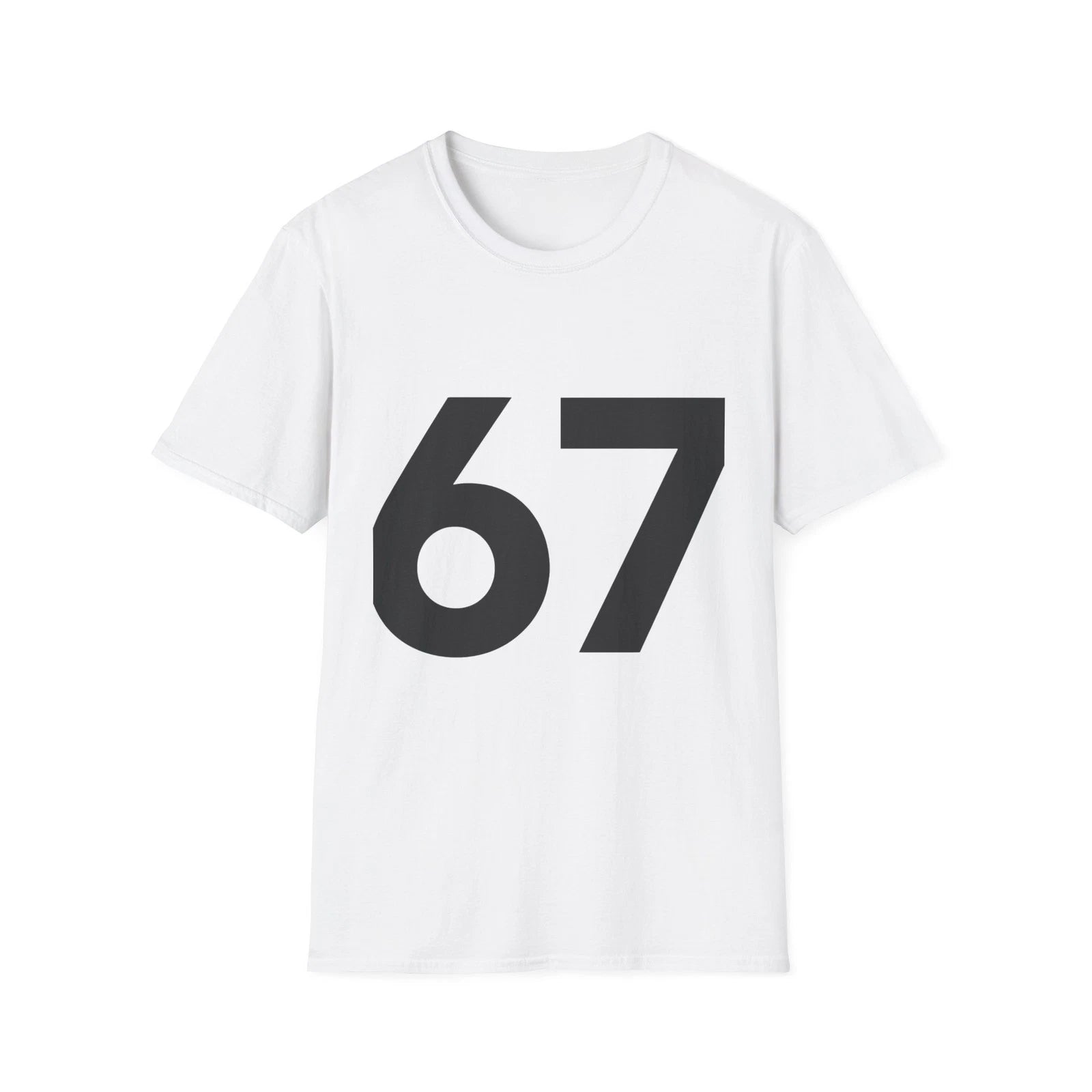 Bold Number 67 T-Shirt | Minimal Numeric Graphic Tee