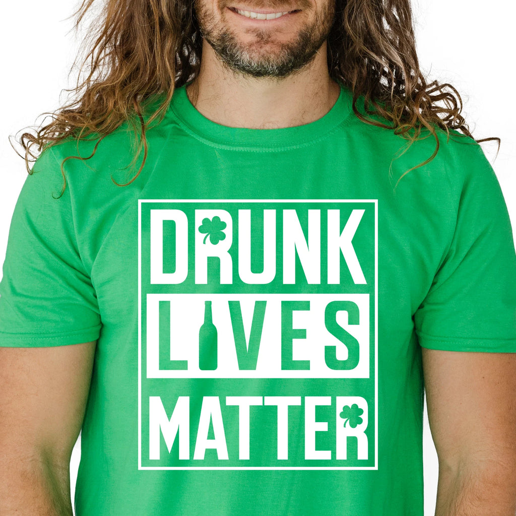 Drunk Lives Matter T-Shirt | St. Patrick's Day Shamrock Beer Design