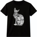 Egyptian Cat Line Art Graphic T-Shirt – Ancient Symbol Tee