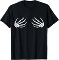 Halloween Women_s Boob Skeleton Hand T-Shirt