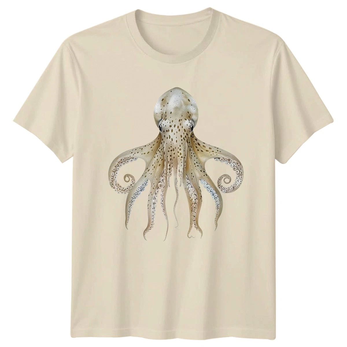 Detailed Octopus Illustration T-Shirt Boho Underwater Gift For Him And Her