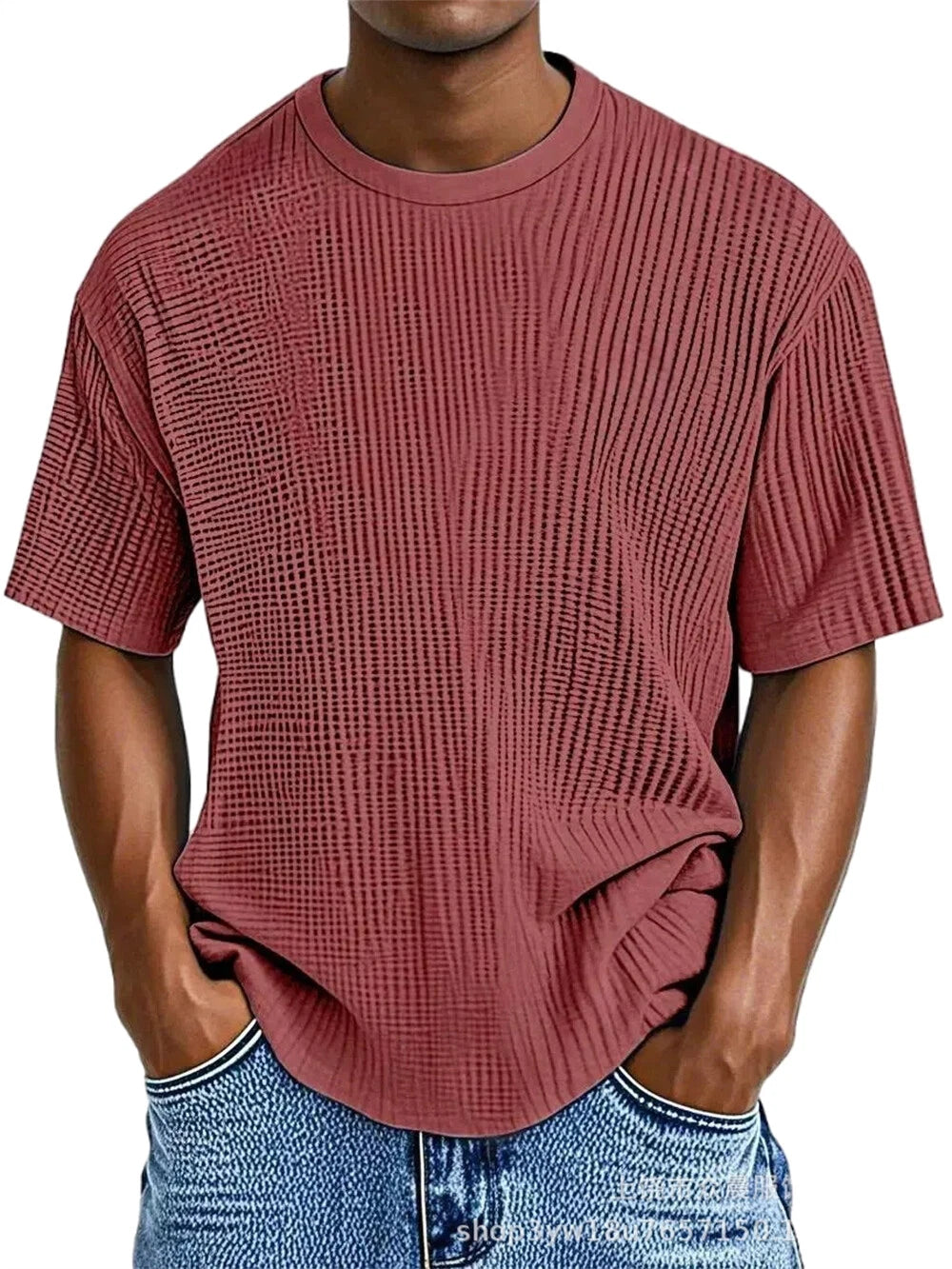 Men's Round Neck Short Sleeve Tee Summer Casual T Shirt Tops