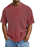 Men's Round Neck Short Sleeve Tee Summer Casual T Shirt Tops