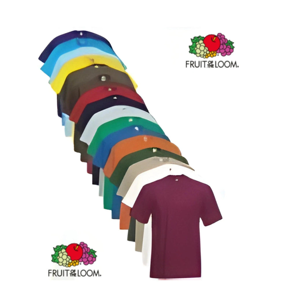 Fruit of the Loom Plain Blank Mens Mans Cotton Tee Shirt Tshirt Value T-Shirt