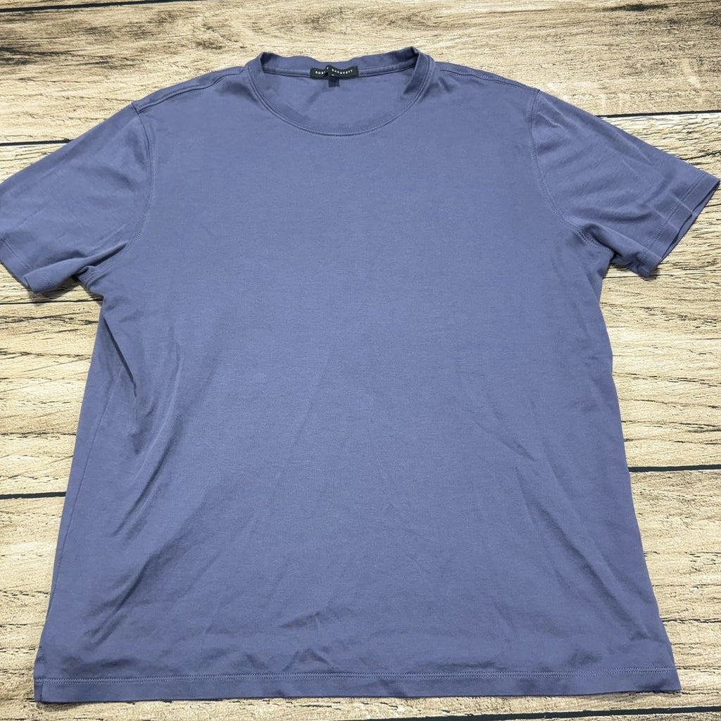 Robert Barakett T Shirt Mens XL Blue Pima Cotton Minimalist Tee Crew Neck