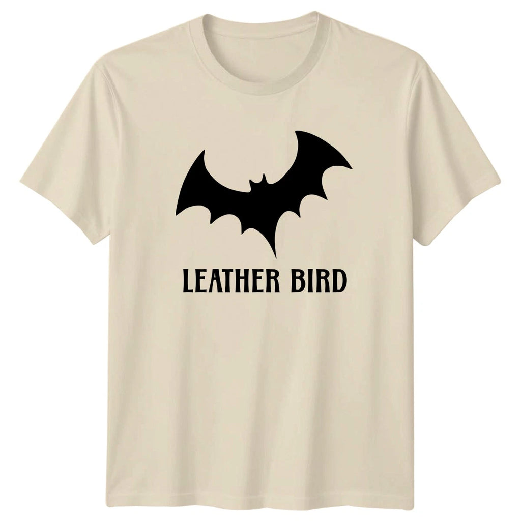 Leather Bird Bat Silhouette Animals Graphic Mens Womens Unisex T-Shirt