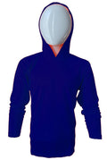 DRI-FIT Hoodie Long Sleeve T-Shirts, UPF 50+ Sun Protection Hooded Navy Blue