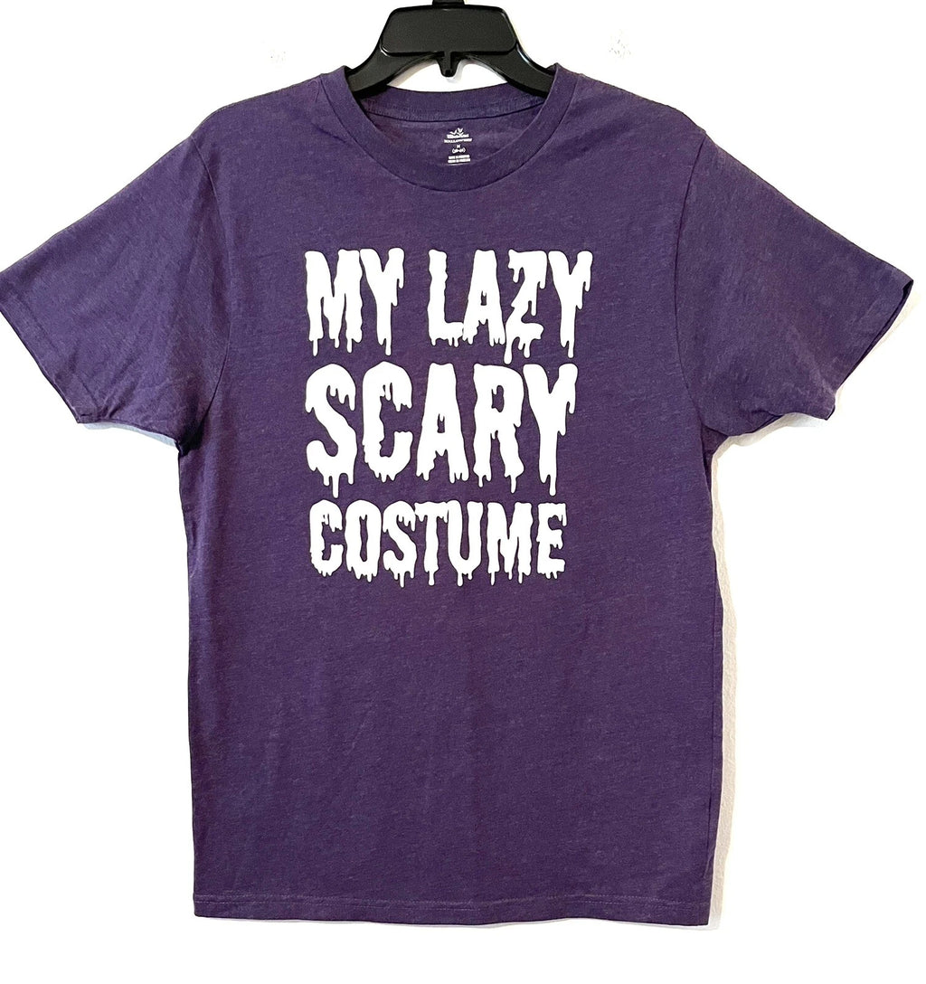 Celebrate Halloween T Shirt Purple My Lazy Scary Costume Size M 38-40