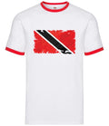 Trinidad and Tobago Grunge Flag - Mens Ringer - Port of Spain Caribbean Flags