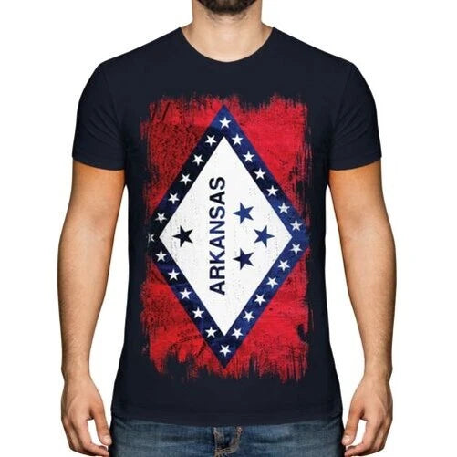 Arkansas Flag State Grunge Mens T-Shirt Decorator Arkansawyer Gift