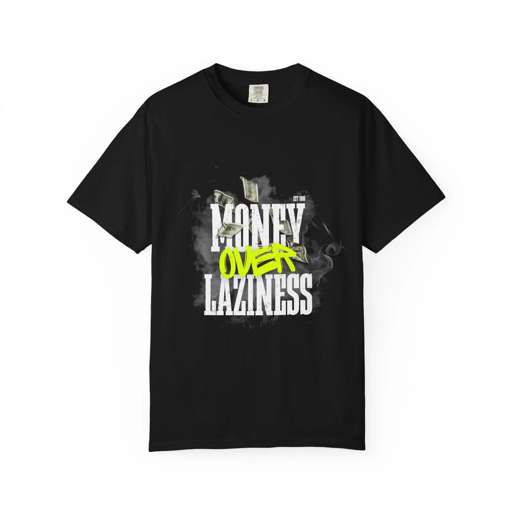 Money Over Laziness Graphic T Shirt Neon Graffiti Streetwear