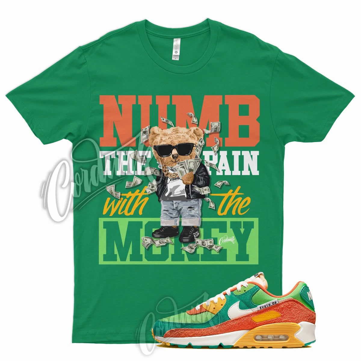 NUMB T Shirt for  Air Max 90 Running Club Roma Mean Green Orange Pollen 1 5