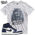 Shirt To Match 1 High OG Midnight Navy Unisex Tee Sneaker Shirt Lion Shirt