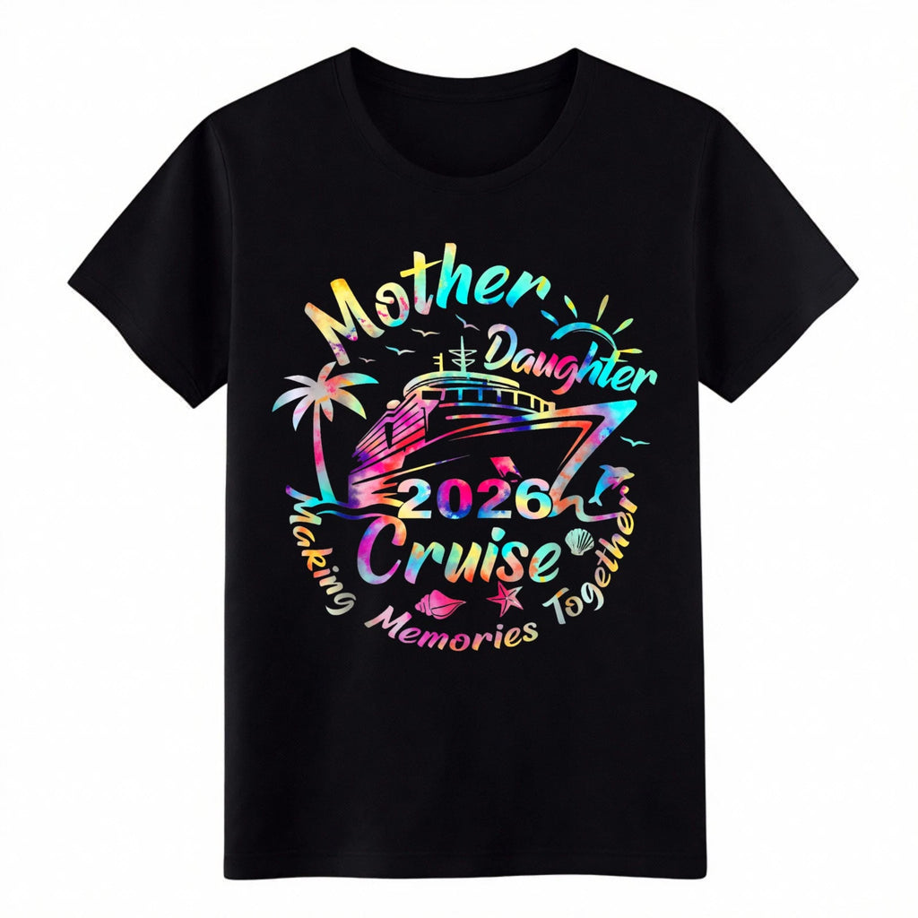 Mother Daughter Cruise 2026 T-Shirt-Vintage Vacation Graphic Tee Free Shipping