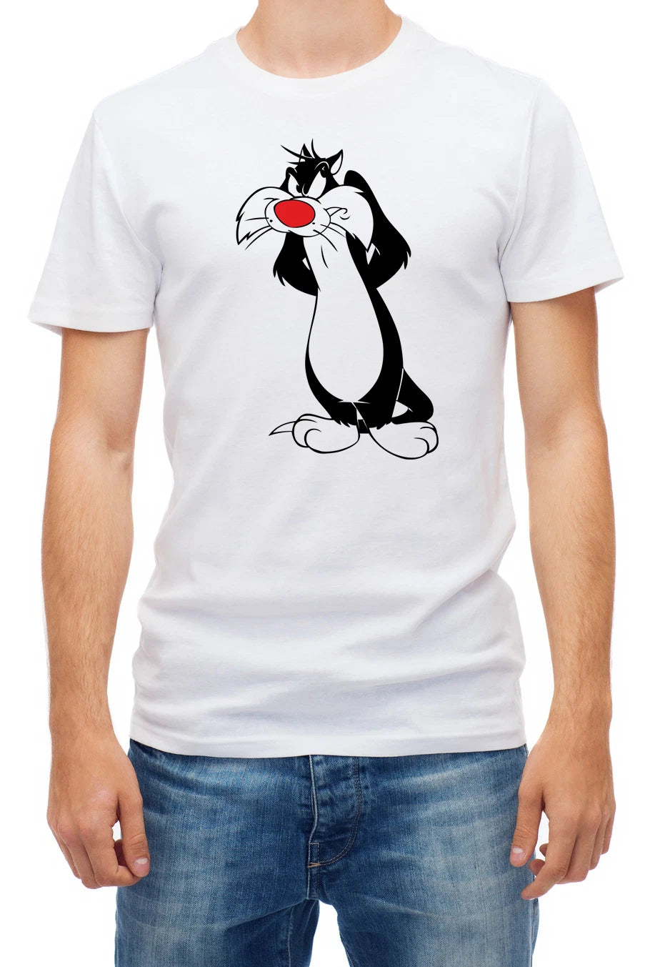 The Sylvester cat cartoon character funny Short sleeve Men T Shirt K432