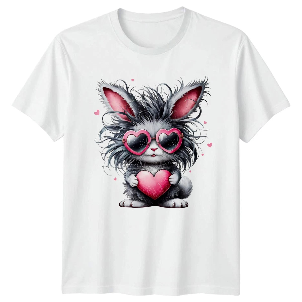 Bunny Rabbit Heart Sunglasses Graphic Tee Unisex Top