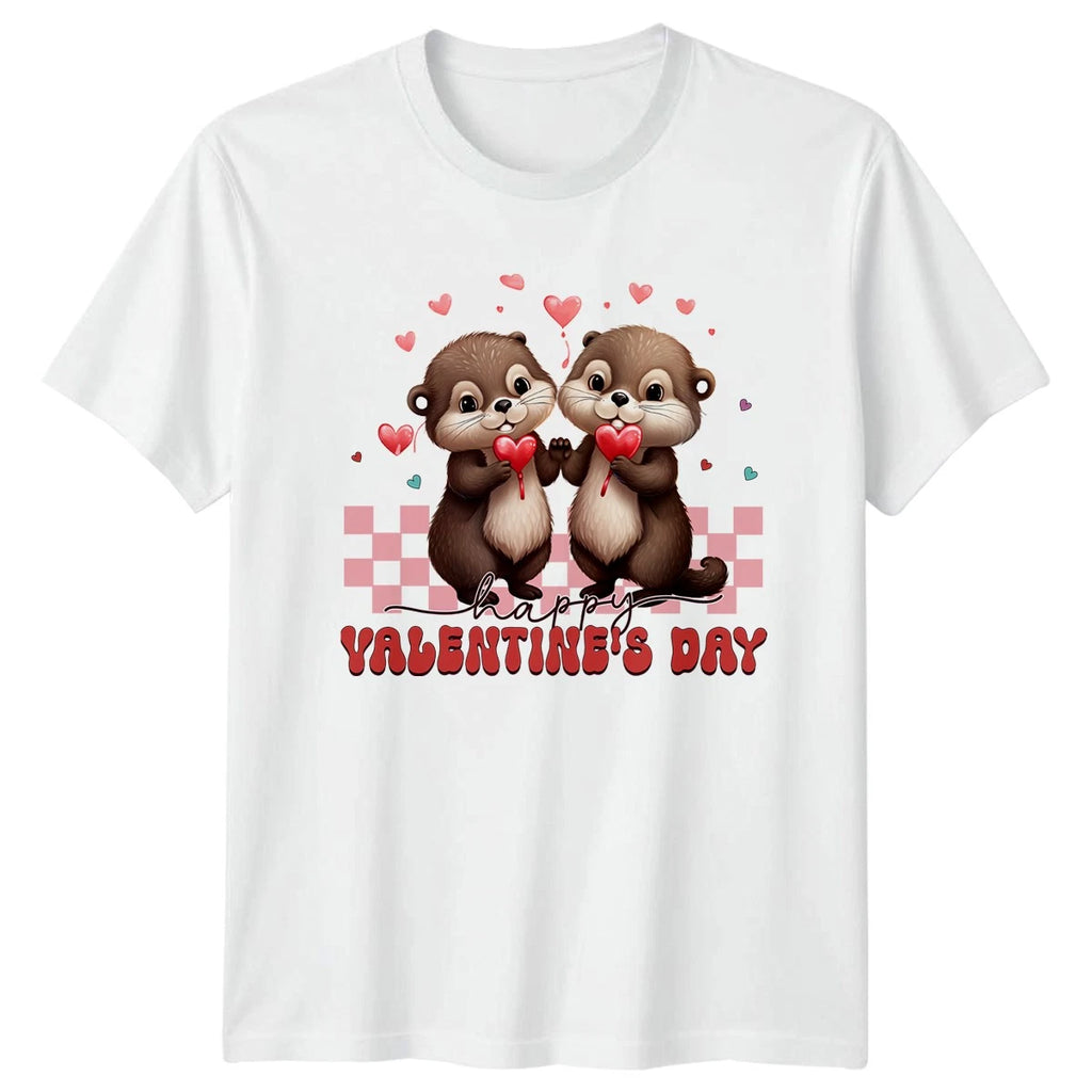 Happy Valentines Day T-Shirt Cute Otters Couple Valentines Day Gift