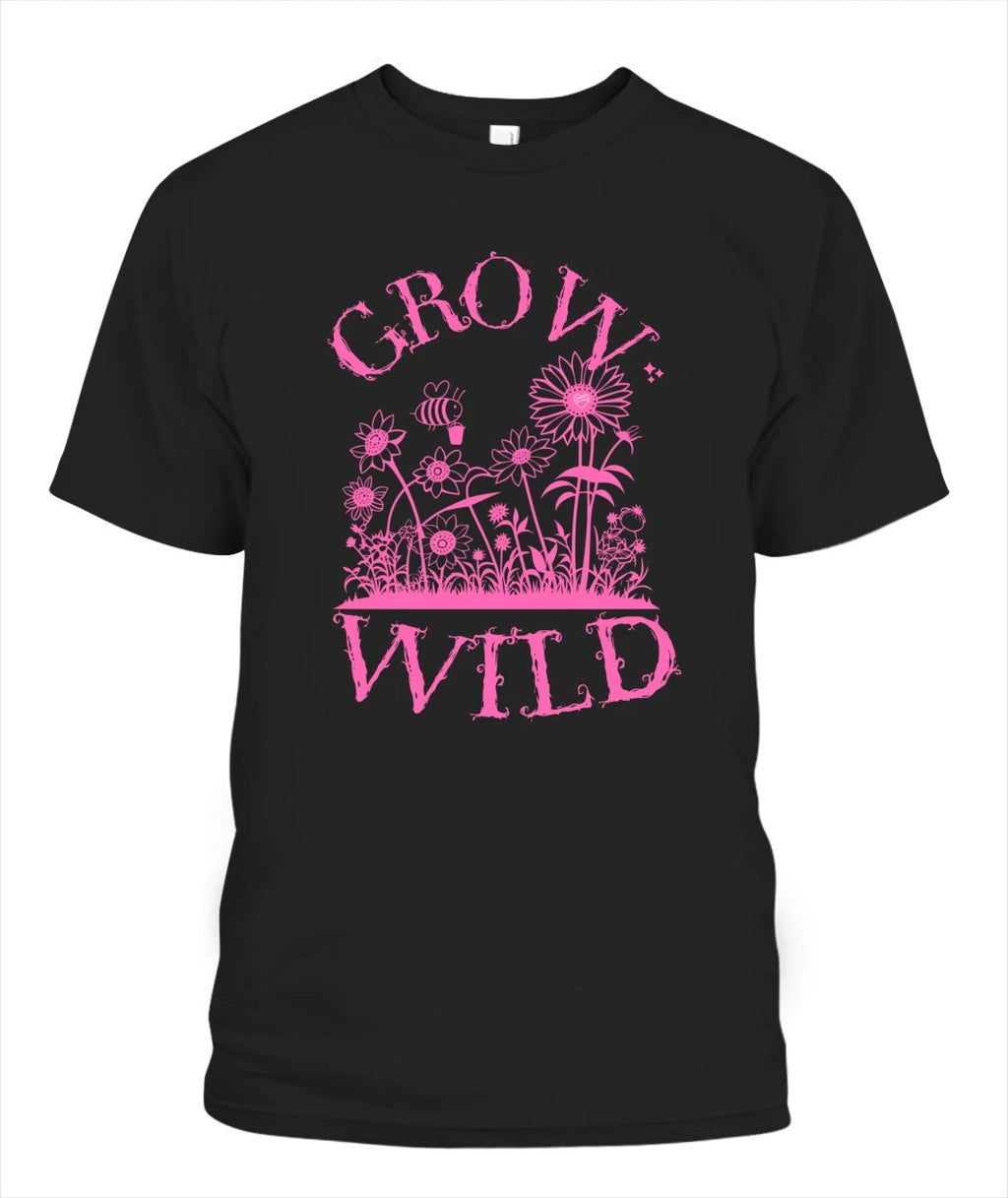 Grow Wild Shirt Floral Bee Garden Aesthetic Tee Nature Lover Bella Canvas