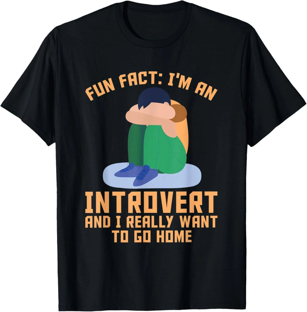 Fun Fact I'm an Introvert and I Want to Go Home Loner Geek T-Shirt