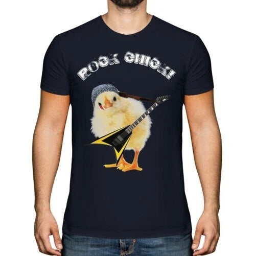 ROCK CHICK MENS FUNNY T-SHIRT ROCKER GUITAR GRUNGE METAL T SHIRT TEE