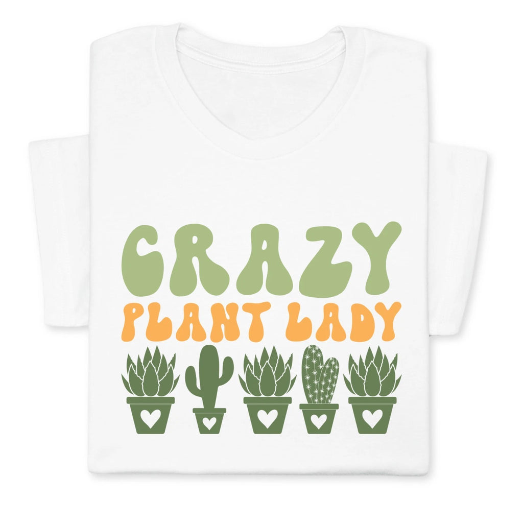 Crazy Plant Lady T-Shirt, Retro Succulent & Cactus Graphic Gift Tee