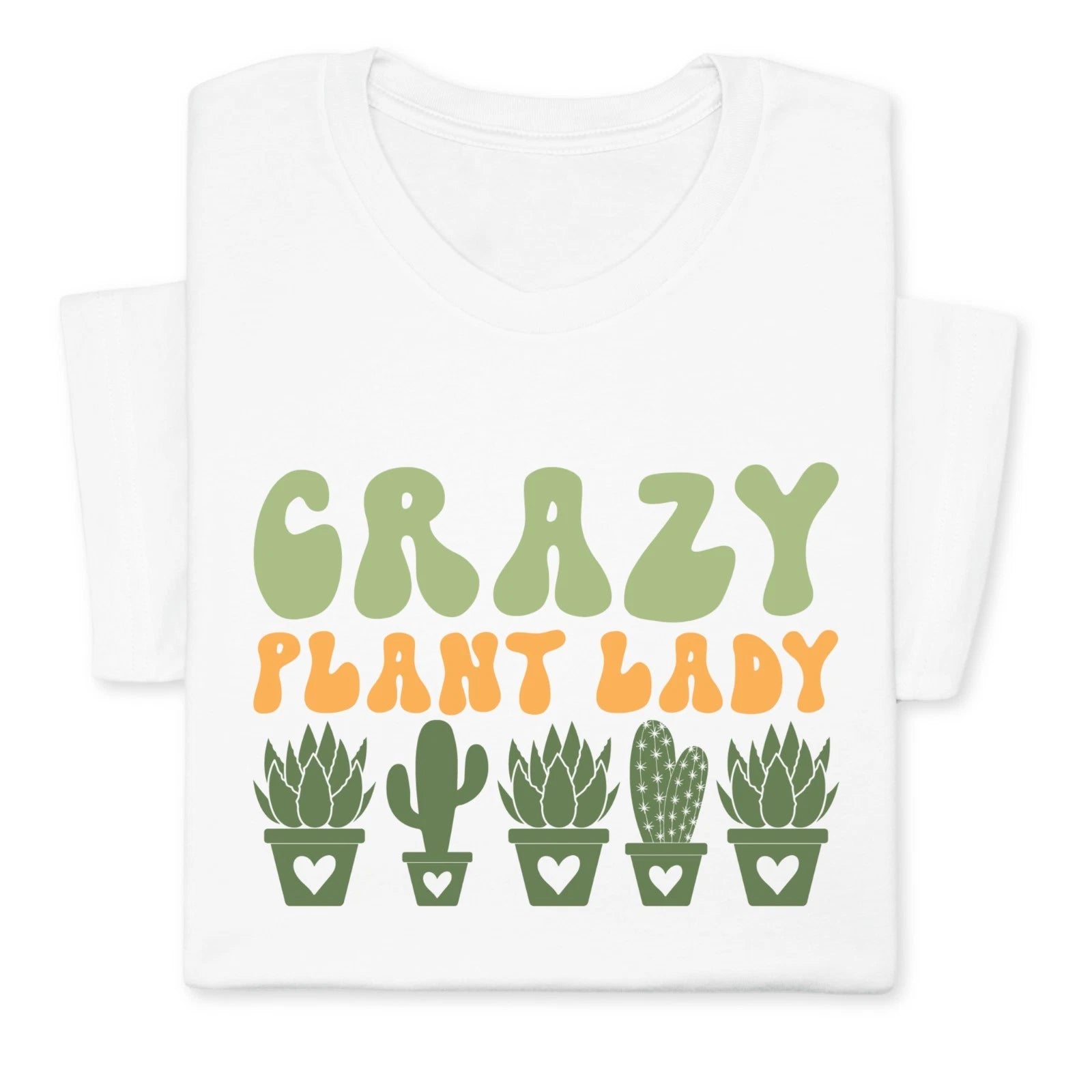 Crazy Plant Lady T-Shirt, Retro Succulent & Cactus Graphic Gift Tee