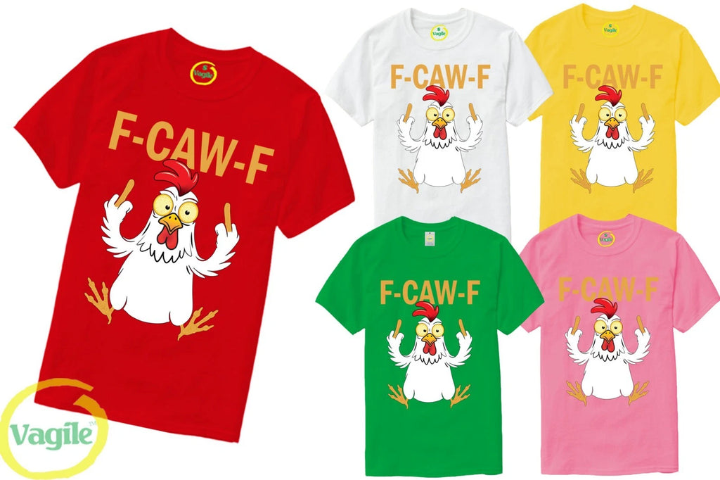 F-Caw-F Funny Chicken T-Shirt Meme Quote Vintage Unisex Tee Top Gift