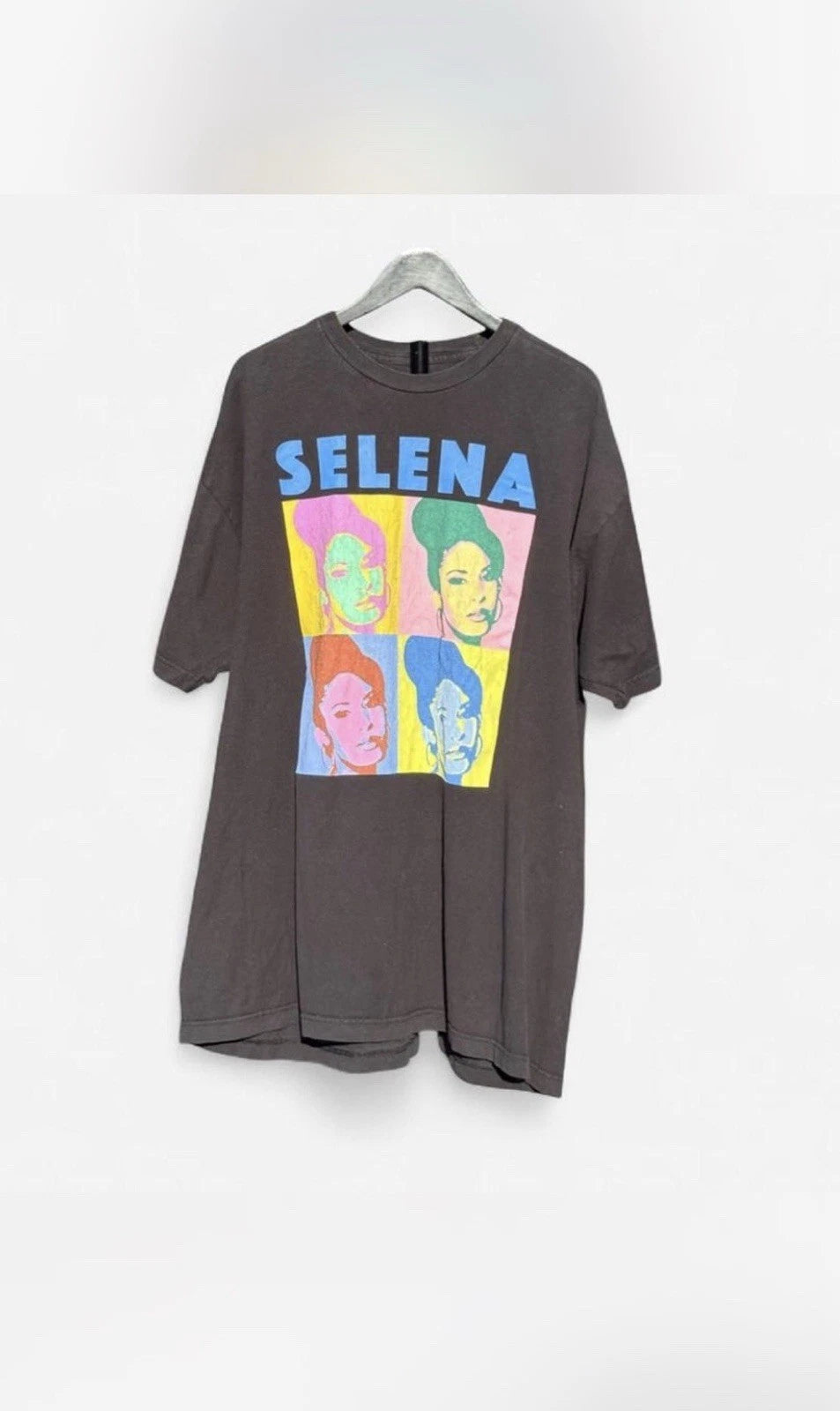 Selena Graphic T-Shirt Pop Art Style Black All Cotton Mens Large Thin XXL